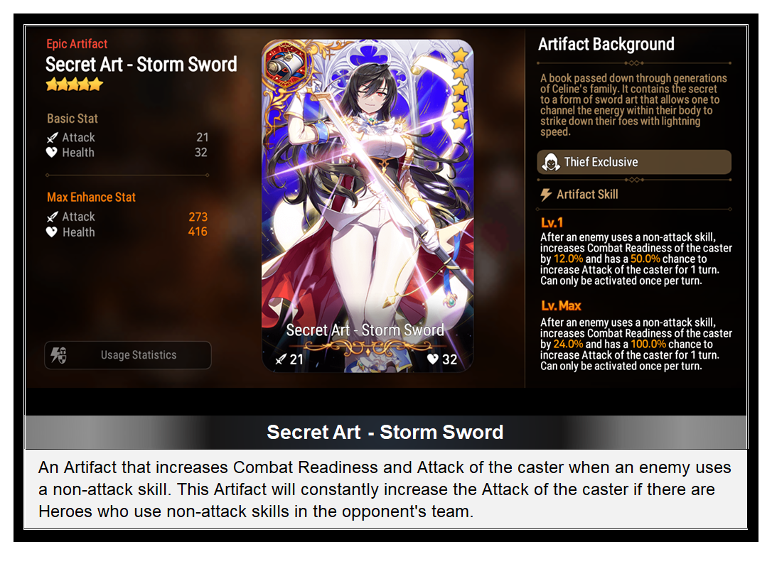 Celine & Secret Art Storm Sword Drop Rate Up