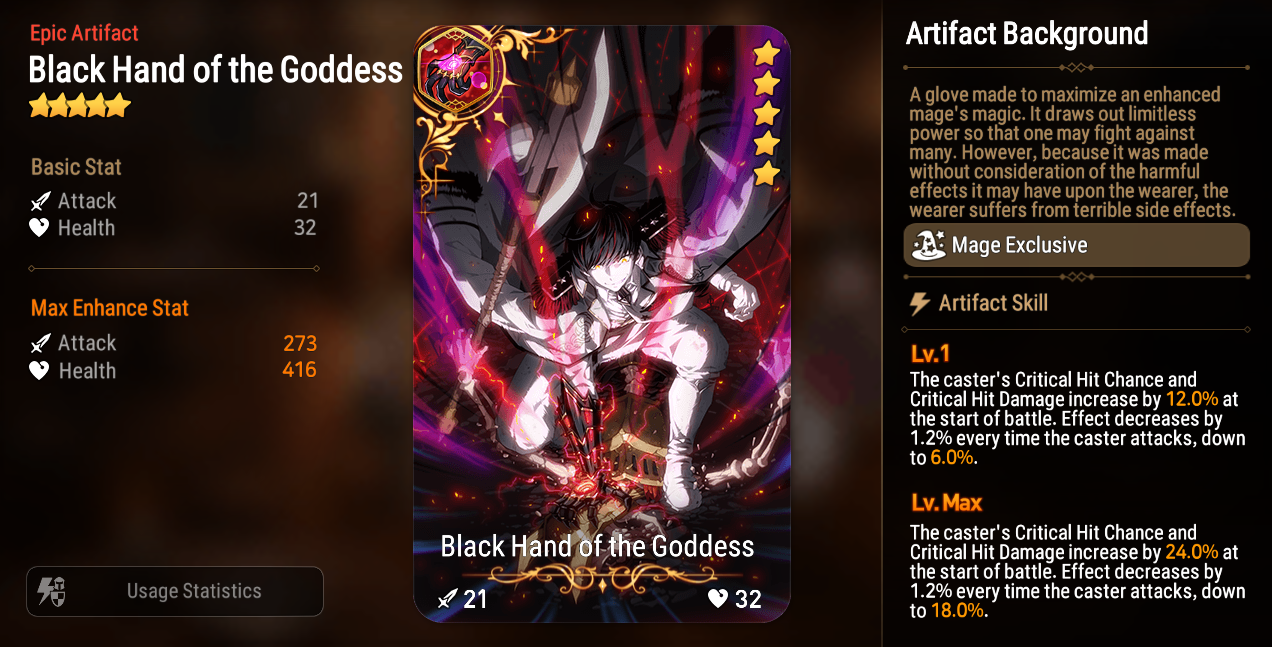 Kawerik & Black Hand of the Goddess Drop Rate Up