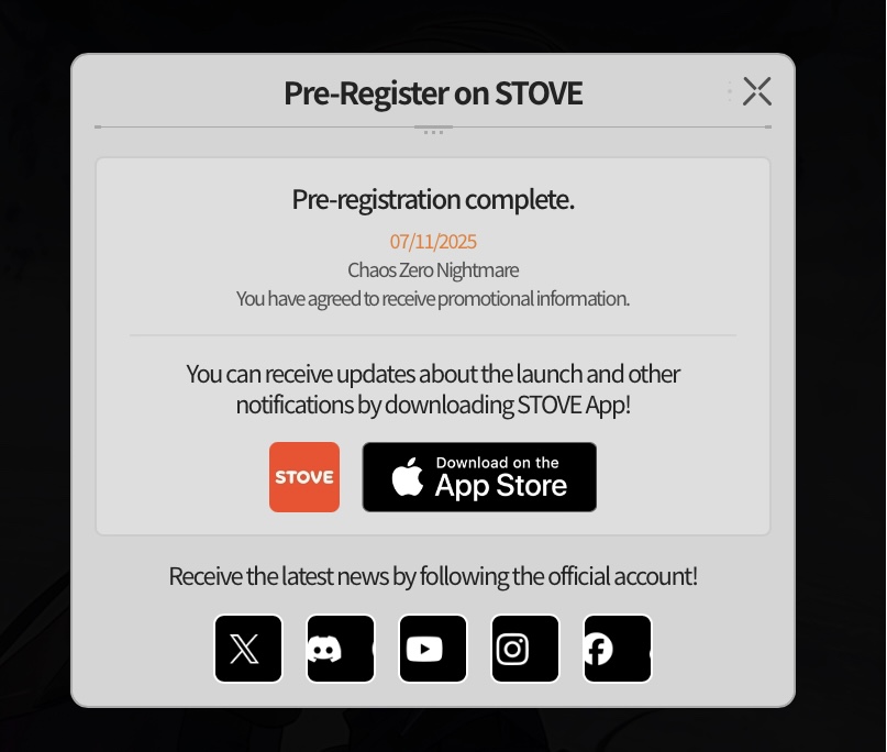 Pre-Registration ScreenShot!