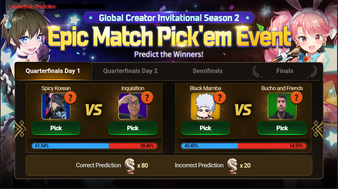 2022 Global Creator Invitational Season 2 Match Pick'em Event