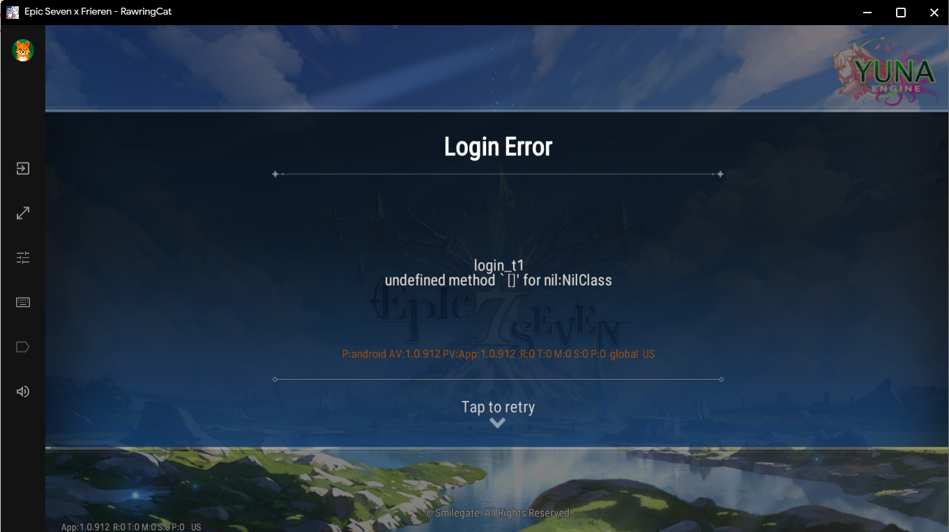 Epic Seven Global Server Login Error